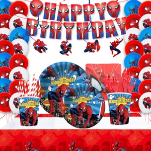 Spiderman Party Supplies Balloons Kids Birthday Decoration Tableware - Picture 1 of 30