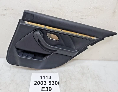 ✅ 97-03 OEM BMW E39 525 Panel de puerta de pasajero trasero derecho Montana cuero negro* Foto 1 de 4
