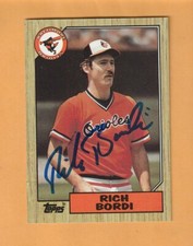 Rich Bordi Baltimore Orioles AUTO Signed 1987 Topps Fresno State Bulldogs 5H