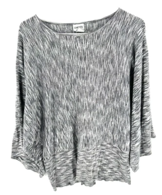Chicos Metallic Pullover Sweater Top Womens Size 3 US XL Silver Dolman Stretch - Image 1 of 4