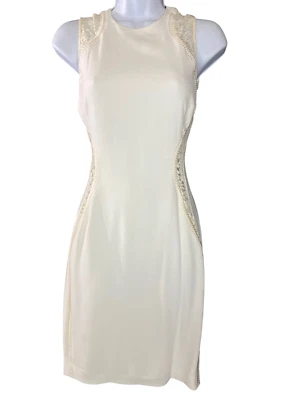 Vestido justo Stella McCartney tamanho EUR 34 EUA 0 branco creme sem mangas MSRP $2275 - Imagem 1 de 4