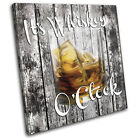 Shabby Chic Whiskey Drink Vintage SINGLE CANVAS WALL ART Picture Print