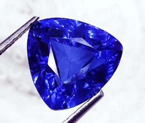 Trillion Shape Natural Blue Tanzanite 6.60 Ct Loose Gemstones Certified - Picture 1 of 6