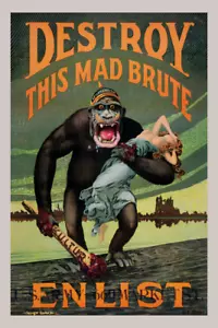 Poster di propaganda Destroy This Mad Brute Enlist Germania prima guerra mondiale arte - Foto 1 di 3