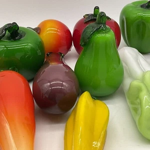 Glass Fruit & Vegetables Lot Of 13 Pieces Perfect Condition