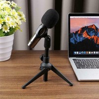 Portable Foldable Mini desktop Microphone Stand with Clip H Mic G3I8