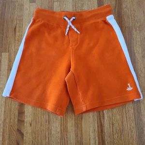 Janie & Jack Sport Boys Shorts Orange W/White Stripe Cotton Elastic Waist Sz 5 - Picture 1 of 6