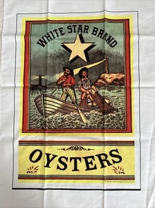 Geschirrtuch Vintage Label "White Star Austern" 100% Baumwolle Siebdruck Neu ohne Etikett - Bild 1 von 9