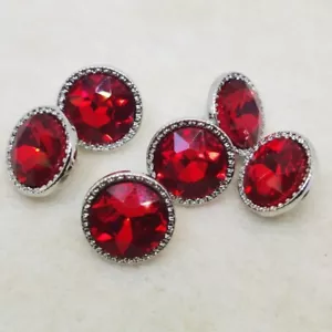10X Glitter Crystal Glass Rhinestone 15mm Buttons with Shank Sewing for Costume - Picture 1 of 21