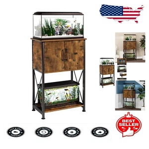 Space-Saving Double Aquarium Stand with Cabinet for 5-10 Gallon Tanks - Picture 1 of 9