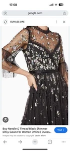 Needle And Thread Black Sequinned Dress Size 10 - Picture 1 of 6