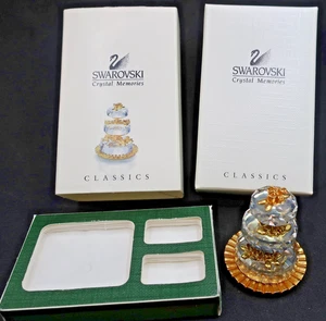 Swarovski Crystal Memories Classic 3 Layer Wedding Cake Figurine w Boxes - Picture 1 of 10
