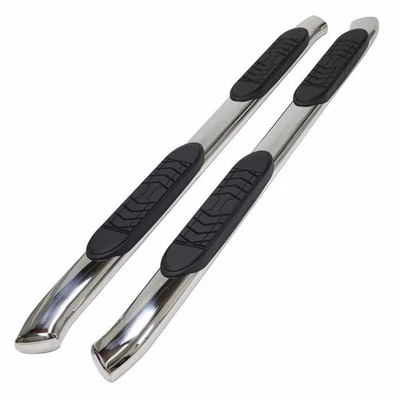 4 pulgadas acero ovalado doblado con almohadillas escalonadas barra Nerf para Toyota Tacoma 2005-19 doble cabina Foto 1 de 4