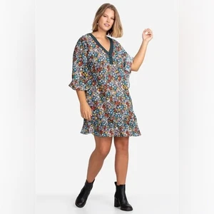 Divina Floral-Print Tunic Dress Size 1X Johnny Was - Picture 1 of 12