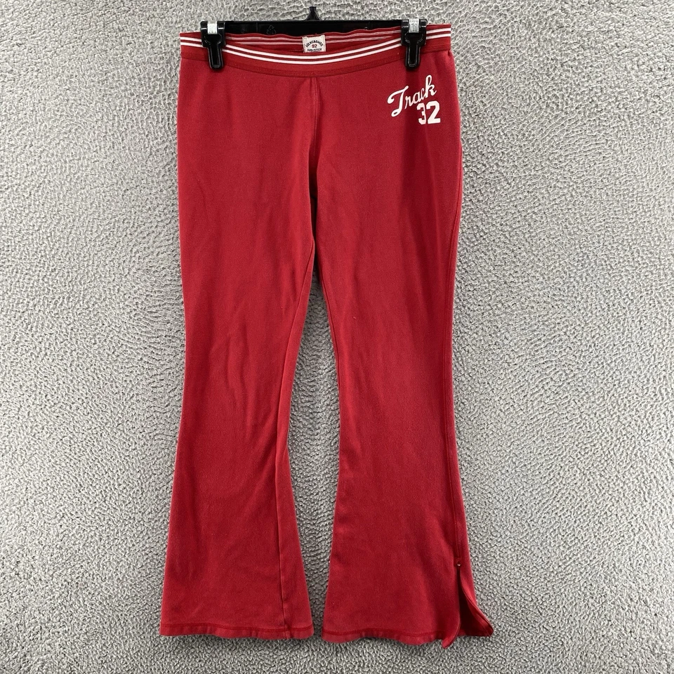 Pantalones DE COLECCIÓN Abercrombie & Fitch Mujer Extra Pequeños Tiro Bajo Acampanado Pista Y2K 00s Foto 1 de 4