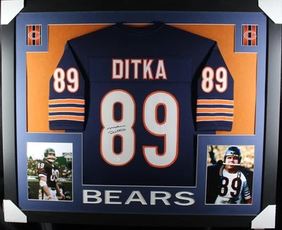 Camiseta deportiva personalizada firmada/autografiada por Mike Ditka enmarcada 35x43 - JSA Foto 1 de 2
