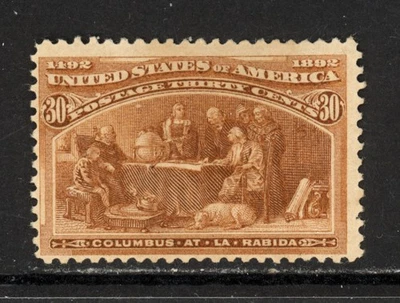 SCOTT 239 1893 30 CENT COLUMBIAN ISSUE MH OG F CAT $105! - Image 1 of 2