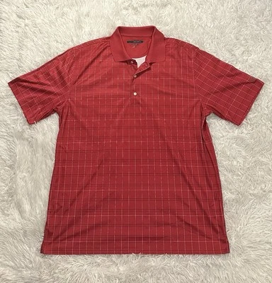 Camisa polo de golf Greg Norman para hombre a cuadros rosa intenso - talla XL (alta) Foto 1 de 3