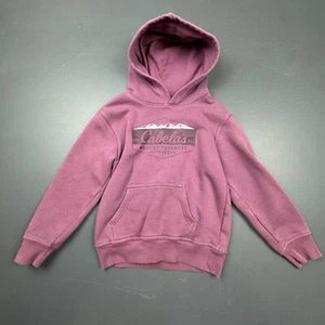 Cabela’s Kids Hoodie Size Medium Purple Pullover Fleece Sweatshirt Logo Casual - Picture 1 of 11