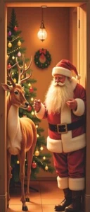 TĂĽrabdeckung Weihnachten Deko Weihnachtsmann Stretch TĂĽrabdeckung Geschenk - Bild 1 von 8