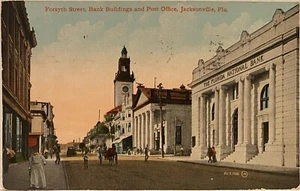 Jacksonville FL ~ Forsyth Street, Bank Buildings & Post Office ~ Duval County - Picture 1 of 2