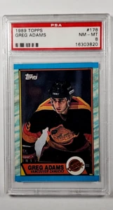 1989 1989-90 Topps #178 Greg Adams Vancouver Canucks PSA 8 *Only 5 Higher* - Picture 1 of 3