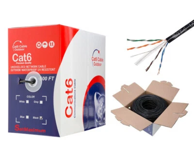 CAT6 UTP 500FT OUTDOOR 23AWG Solid Direct Burial Wire Ethernet Network Cable - Image 1 of 4