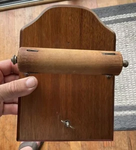 Antique Roll Toilet Paper Holder Vintage Wood Music Box Paris France - Picture 1 of 15