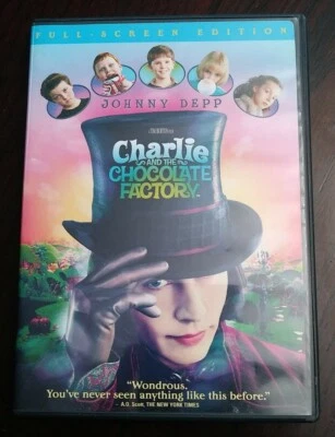 Чарли и шоколадная фабрика (2005, DVD) полноэкранное издание быстрая доставка б/у - Изображение 1 из 4