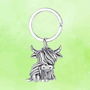 Llavero Retro de Moda Escocesa Escocia Highland Coo Vaca Hecho a Mano Regalo - Imagen 1 de 4