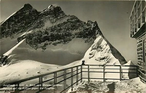 Tarjeta postal Jungfraujoch Switzerland RPPC Blick vom Metereologischen Pavillion - Imagen 1 de 2