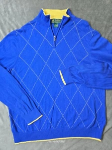 Brooks Brothers Herren Extra Large Supima Argyle St Andrews Links 1/4 Reißverschluss Pullover - Bild 1 von 14