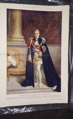 King Edward VIII PRINT in garter & robes Illustrated London News 1936 edition - Image 1 of 4