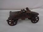 Antique Cast Iron Boat tail Speedster Racecar & Driver Toy Car- wheels roll