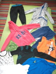 11 Tlg. Kinder Bekleidungspaket Junge Hosen,Sweatsh, Unterhemd BW/EL Gr. 110-116 - Bild 1 von 11