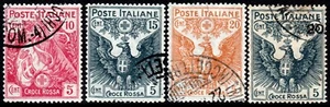 Regno - 1915/16 - Pro Croce Rossa - Serie completa usata - nn.102/105 - Foto 1 di 1