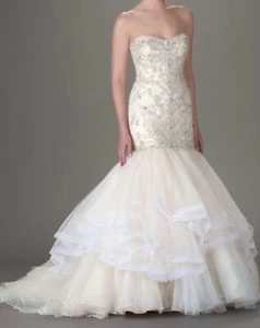FRANSSICAL - beautiful champagne wedding gown NWT - Picture 1 of 5