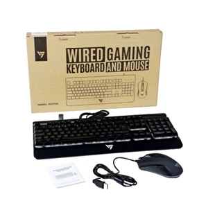 SET GAMING TASTIERA CABLATA+MOUSE COMBO *VICTSING_LED MULTICOLOR RGB_USB PER PC - Imagen 1 de 24