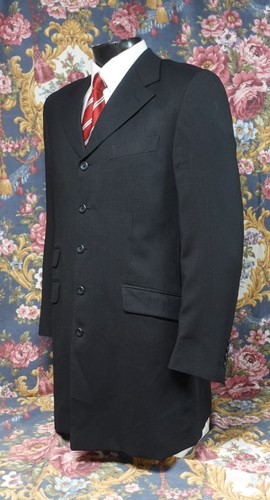 Giorgio Valentino Super 120 Giacca Sportiva Vintage a Righe Grigio Antracite 42R