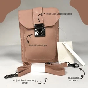 Rosa kleine Umhängetasche für Damen - Handytasche, Geldbörse und Portemonnaie - Bild 1 von 5