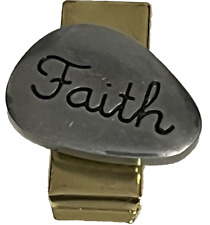 Magnet "FAITH" Engraved  Clip Stainless Steel Heavy Refrigerator Vintage