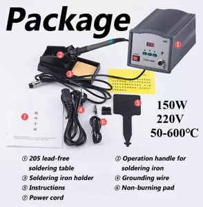 New 150W Soldering Iron Station Heating Solder Tips 205 Welding Set Repair Tool - Picture 1 of 7