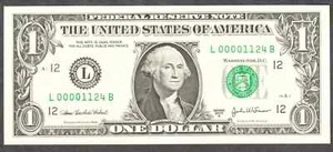 2009 $1 Small Size $1 Federal Reserve Notes 1934-L Not certified - Picture 1 of 1