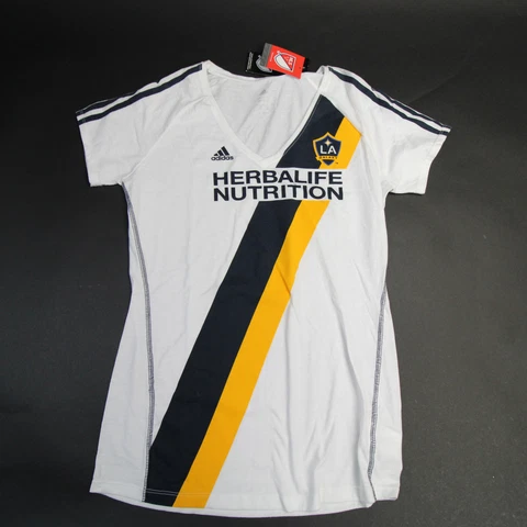 LA Galaxy adidas Short Sleeve Shirt Women's White/Blue New Cover