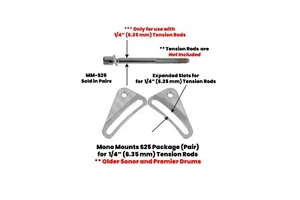Gruv-X X-Click 1/4" Mono Mount pair for Sonor Designer Signature Phonic Snares - Picture 1 of 2