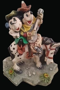 Vintage Mickey & Minnie Mouse Cowboy Keramik Figur * C04-i - Bild 1 von 3