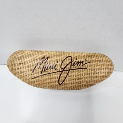 Estuche para gafas de sol Maui Jim solo imitación bambú cesta tejido cubierta dura Foto 1 de 4