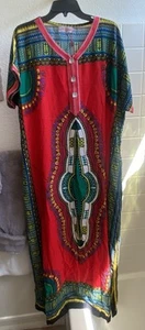 Love Sahara Damen Maxi Kaftan Kleid XL bunte Taschen - Bild 1 von 7