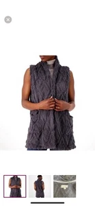 Koolaburra by UGG Sherpa Fleece Vest Women Size Large Gray - Picture 1 of 9