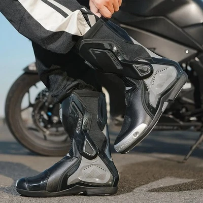  Профессиональные мотоциклетные гоночные ботинки мужские байкерские велосипедные туфли резиновые нескользящие - Изображение 1 из 4